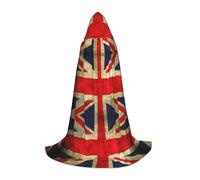 LGHHGY S Unisex Adult Halloween Hooded Cape - Vintage British Flag Full Print Costume for Parties, Carnivals, Comic Exhibitions