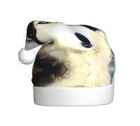 LGHHGY Siberian Husky Print Christmas Hat for Adults – Holiday Festive Headwear, Comfort Xmas New Year Santa Favors Hats