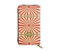 LGHHGY Slimfold Vintage Circus Background Print Leather Wallet for Women - Stylish Long Clutch Bifold Trifold Wallet with Coin Pocket