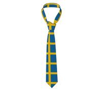 LGHHGY Stylish Swedish flag Print Men's Neckties – Long Skinny Tie, Business & Formal Wear, Perfect for Weddings, Groomsmen