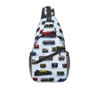LGHHGY train Cars Print Cross Chest Bag - Travel Sling Backpack, Unisex Daypack for Hiking, Casual Use & Short Trips