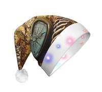 LGHHGY Unisex LED Christmas Hat â€“ Compass and Old World Map Print Holiday Festive Headwear for Adults, Perfect for Parties and Everyday Wear