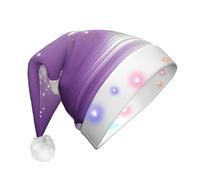 LGHHGY Unisex LED Christmas Hat - lotus flower Purple Print Holiday Festive Headwear for Adults, Perfect for Parties and Everyday Wear