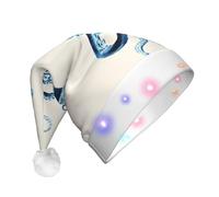 LGHHGY Unisex LED Christmas Hat - Octopus Print Holiday Festive Headwear for Adults, Perfect for Parties and Everyday Wear