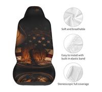 LGHHGY Universal Auto Front Seat Covers â€“ American Flag with Cowboy Boots Print Car Seat Protector, Fits Most Cars, SUVs, Trucks, and Sedans