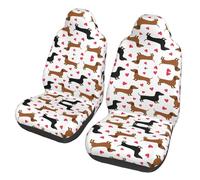 LGHHGY Universal Auto Front Seat Covers â€“ Romantic Dachshunds Print Car Seat Protector, Fits Most Cars, SUVs, Trucks, and Sedans