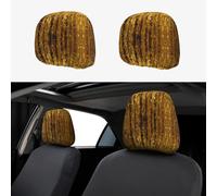 LGHHGY Universal Gold Sequin Sparkle Print Car Headrest Cover Set – 2 Pcs Soft Elastic Seat Protector for Vans, SUVs, Trucks