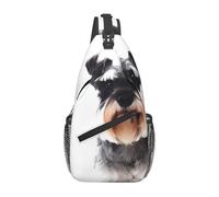 LGHHGY Well-behaved schnauzer Print Cross Chest Bag - Travel Sling Backpack, Unisex Daypack for Hiking, Casual Use & Short Trips
