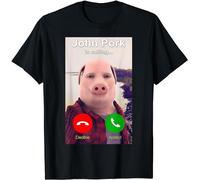 LGHOCV John Pork is Calling Shirt T-Shirt Men Black
