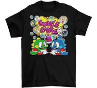 LGHOCV Men's Bubble Bobble T-Shirt Unisex Adult Cotton Funny NES Retro 90'S 8-Bit Black
