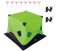 LGHQGHXF Ice Fishing Shelter 2-4 Person, 200 * 200 * 175cm Insulated Tent, Pop Up Portable Ice Shanty Thermal Hub With With 8 Nails 4 Pieces Of 3M Rope(Green)