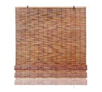 LGHSWDQ Interior Reed Roller Blinds, Roman Blind for Bathroom kitchen, Bamboo shades Privacy Protection, Cordless Bamboo roll up curtains 30 40 50 60 80 100 115 120 135 140 155 160 cm