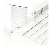 LGHSWDQ No Tools No Drill 25mm Aluminum Venetian Blind, Waterproof Mini Blinds Custom Size 30 60 90 130 150 170 180 190 200 215 cm, Blackout Privacy Horizontal Window Shades for Indoor(White)