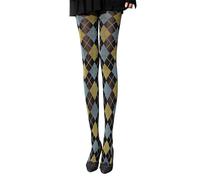 LGINZEHN Argyle Plaids Pattern Hosiery Breathable Nylon Fabric Opaque Tights with High Waist Comfort Women's Essential Stockings Nylon Blend Pantyhose