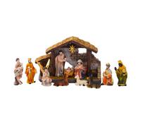 LGINZEHN Christmas Nativity Scene Set, Resin Figurines Statues Tabletop Ornaments Resin Manger Holy Family Sculptures Home Decors Christmas Sculptures