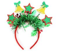 LGINZEHN Joyful Christmas Celebration Headband With Colorful Stripes And Holiday Ornaments Headwear For Styling Any Hairstyle Women's Christmas Headband