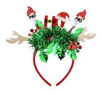 LGINZEHN Joyful Christmas Celebration Headband With Colorful Stripes And Holiday Ornaments Headwear For Styling Any Hairstyle Women's Christmas Headband