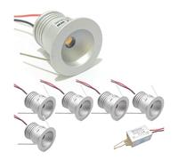 LGJEGD 1W IP65 Mini Led Spotlight 25mm Spot Bulb Lighting Kit 12v Recessed Led Light Outdoor Ceiling Lighting, 6 Pack (Cool white,120 degrees)