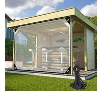 LGJEGD Glass Clear plastic roofing sheets waterproof, 600g/m² Heavy Duty veranda curtains with Eyelets, 0.5mm Outdoor Garden Furniture Sheet Covers (Color : Clear, Size : 6.56x7.22'/2x2.2m)