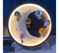 LGJFDL 30 cm/11.8 inches Genshin Impact PVC Collectible Game Night Light Character Model Anime Toys Tricolor Adjustment USB
