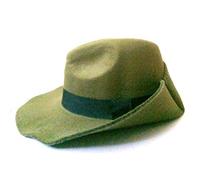 LGN Handmade Floppy Fedora with headrest. This Trendy Mix in KHAKI GREEN by Pure John.