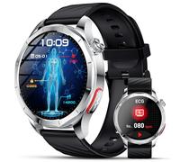 Lgnitek Smart watch for Men Women with ECG/HRV/Blood Pressure/Answer/Make Call, 1.43" AMOLED Fitness Watch with SOS Help, 24-hour Heart Rate/SpO2/Sleep, Step Counter for IP68, iOS and Android