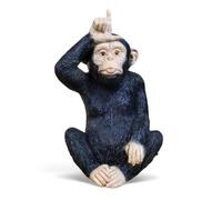 LGO Home & Garden Little Loser Monkey Chimpanzee Figurine, Funny Gesture, Indoor Outdoor Statue, Black