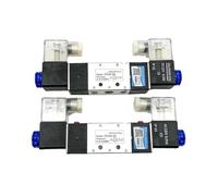 LGOWSSENV 1 pcs 4V220-08 4V320-10 4V420-15 Solenoid Valve 2 Position 5 Port Pneumatic Air Valves DC12V DC24V AC110V AC220V Double Coil(4V220-08 PC6-02,DC24V)