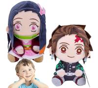 LGQHCE Demonnslayer Plush Toy,Demonnslayer Cartoon Anime Plushie Back Cushion Plush Soft Fluffy Hug Pillow Muppet Cuddly Stuffed Animal Home Car Ornaments Funny Gift for Birthday Christmas Creative