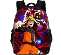 LGQHCE Naruto Children's Backpack, Naruto School Bag, Unisex, One Size, Multi-colored, Anime, 3D Breathable Mesh, 15.45L, Polyester, Water Resistant, Zipper Closure, 44x28x13cm, Preschool, School