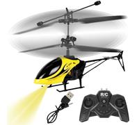 LGQHCE RC Helicopter, Remote Control Helicopter, Remote Control Helicopters Kids, One Key Take Off Landing, Aircraft Indoor Flying Toy, Ideal Festival Gifts for Kids Adults Beginners, Yellow