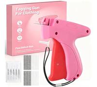 LGQHCE Stitchy Quick Clothing Fixer, Stitching Gun for Clothes, Mini Stitch Machine Micro Stitchy Gun for Clothes Quick Stitch Tag Tool Fixer, Includes 5 Fine Needles,2000 Fasteners (Pink Red)