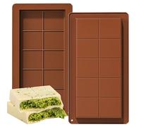 LGQUK Dubai Chocolate Bar Mold Silicone Chocolate Bar Molds, Deep Rectangular, 2 Pack, Large Size for Stuffed Bars (2PCS Deep Size)