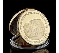 LGSMOUR 2017 Seven World Wonder Italy Roman Colosseum Gold Plated Commemorative Coin-default
