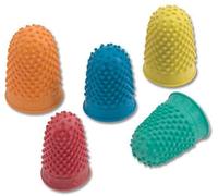 LGT 5 Sizes Rubber Finger Tips 5 Colors Rubber Finger Thimbles Thimblette Rubber Finger Pads for Money Counting, Writing, Sorting Task to Protect Finger Tip & Gripping Aid (5)