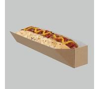 LGT 50Pk Kraft Disposable Cardboard Takeaway BBQ Festival Food Holders Tray Cone Scoop Box Hot Dog Pizza Burger Chips Fries Fish Crepe Sandwich Cake Baguette (Hot Dog Tray: 50)