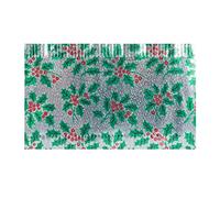 LGT Christmas Cake Frills (Silver/Green Holly and Berry Design)
