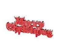 LGT Christmas Cake Topper Sets. 11 Unique Designs to Choose From. Cake Decorations, Motto, Lay Ons. ((B) 3 x Red Merry Christmas)