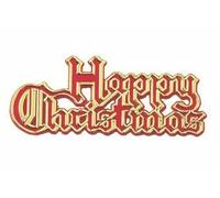 LGT Christmas Cake Topper Sets. 11 Unique Designs to Choose From. Cake Decorations, Motto, Lay Ons. ((G) 3 x Red/Gold Happy Christmas)