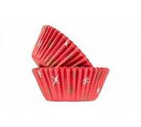 LGT Christmas Snowflake Red Green and White Cupcake Cases. Pack of 100. Christmas Cupcake/Muffin Cases Baking Cups