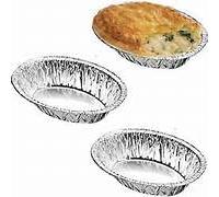 LGT Individual Oval Pie Foil Tins 4" x 5.3" x 1.3" Inch Trays Disposable Recyclable Cases Dishes Tart Fruit (50 x Pie Foils)