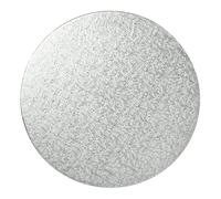 LGT Round Coloured Cake Boards/Drums. 12mm Thick. Different Sizes and Colours. Ideal for Parties, Weddings and Events. (10" Silver)