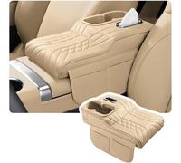 Lgtcjzfw 5-in-1 Car Armrest Cushion for Lamborghini Sesto Elemento Veneno Centenario, Memory Foam Center Console Pad with Tissue Box & Cup Holder, Premium Leather,Beige