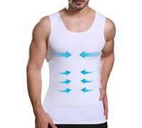 Lgtfy Mens Slimming Body Shaper Vest, Chest Abdomen Compression Tank Top, Belly Hiding Undershirts - Change in Seconds, White, XL
