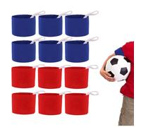 Lguaquanx Pack of 12 Team Bracelets, Adjustable Game Leader's Bandage, Colourful Armband for Teams School Clubs Blue and Red Captain's Armband for Football, Rugby, Tennis, Basketball