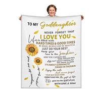 LGULDZ Goddaughter Gifts from Godmother Godfather to My Goddaughter Blanket Throw - Christmas Birthday Christian Gifts for Goddaughter from Godmother 50''x60''