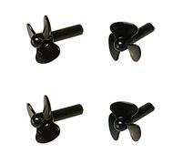 LGvzOCset 3 Black Propeller 0. 65mm Diameter 10mm Diameter 2 Pair Holes Marine Spare Part Compatible With RC Boat Simulation Island DIY(black)