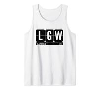 LGW London Gatwick England Travel Souvenir White Text Tank Top