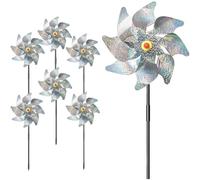 LGWJHCY 6PCS Reflective Bird Repellent Windmill, Reflective Birds Deterrent, Keep Birds Away From Your House,Window,Garden,Farm