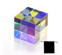 LGWJHCY Mini K9 Crystal Glass Prism Cube,Crystal Optical Glass Cube Prism Refractor for Teaching Light Spectrum Physics and Photo Photography Prism - Rainbow Effect Photo
